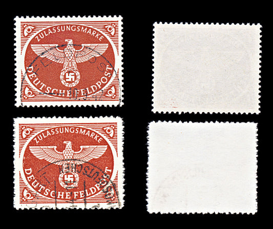 6766 Germany Red Brown 1943. Mi FP2By Used. C£158