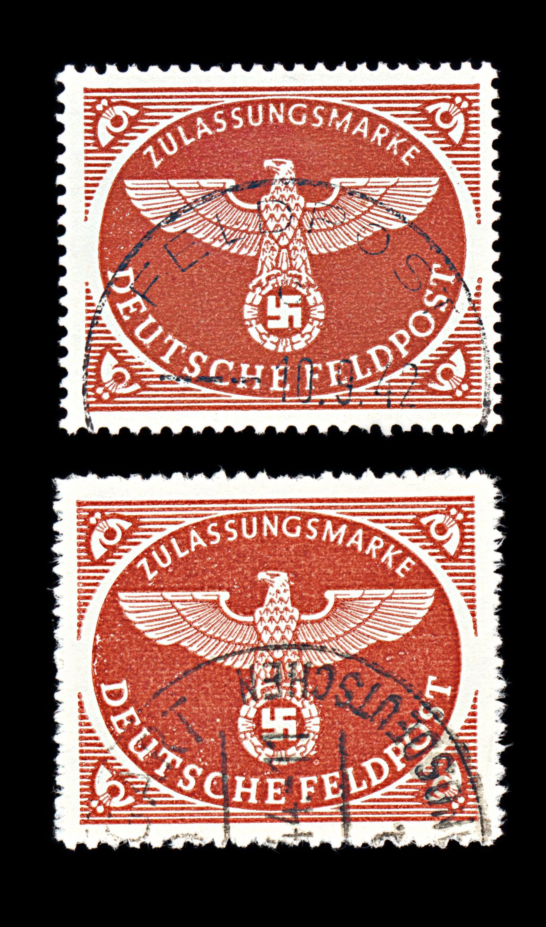 6766 Germany Red Brown 1943. Mi FP2By Used. C£158