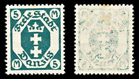 6777 Danzig SG86a 5 Opal Green 1922. Mi 108Y Mint MH. C£38