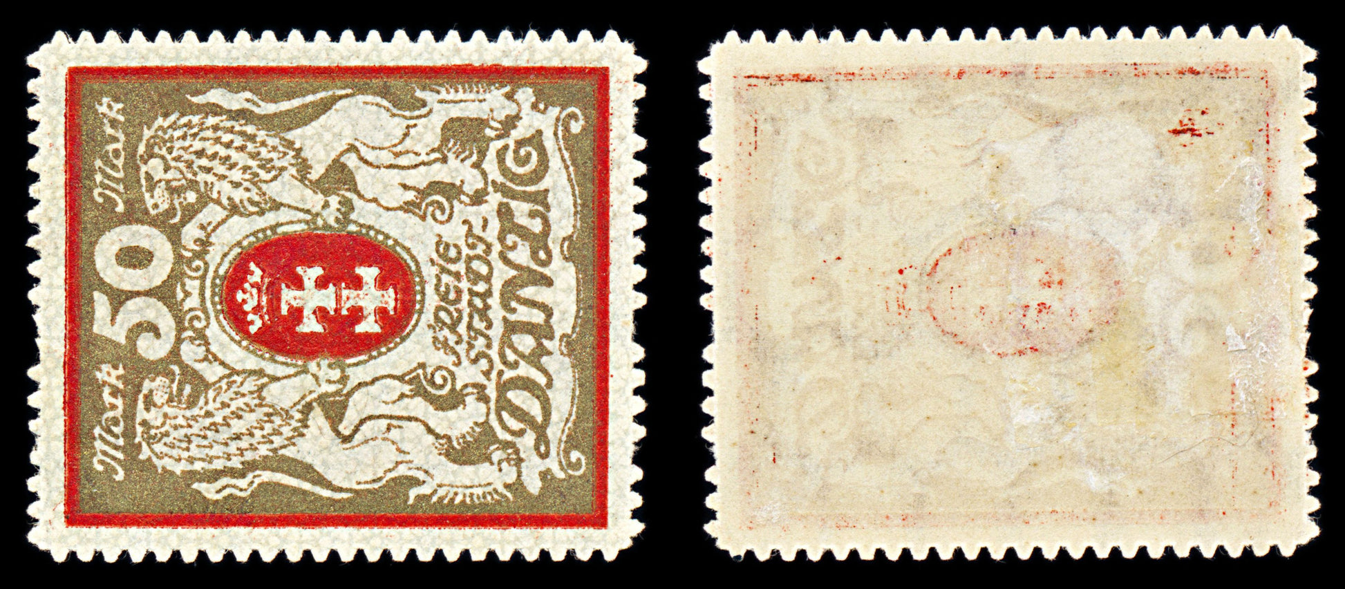 6779 Danzig SG94a 50 Gold & Lilac Red 1922. Mi 100Yb Mint MH. C£13