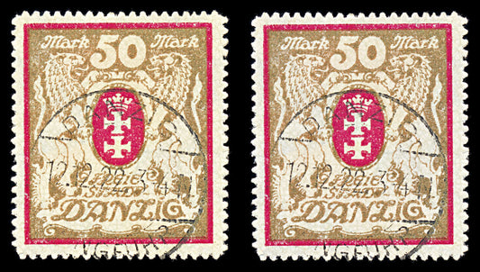 6781 Danzig SG94b 50 Gold & Red 1922. Mi 100Xa Used. C£10