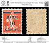 6786 Memel SG17 10 Orange Red 1920. Mi 19x Mint MH. C£23