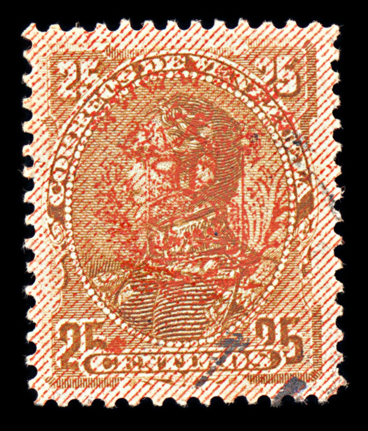 6791 Venezuela SG152 25C Brown 1893. Sc#110 Mi 39a Used. C£82