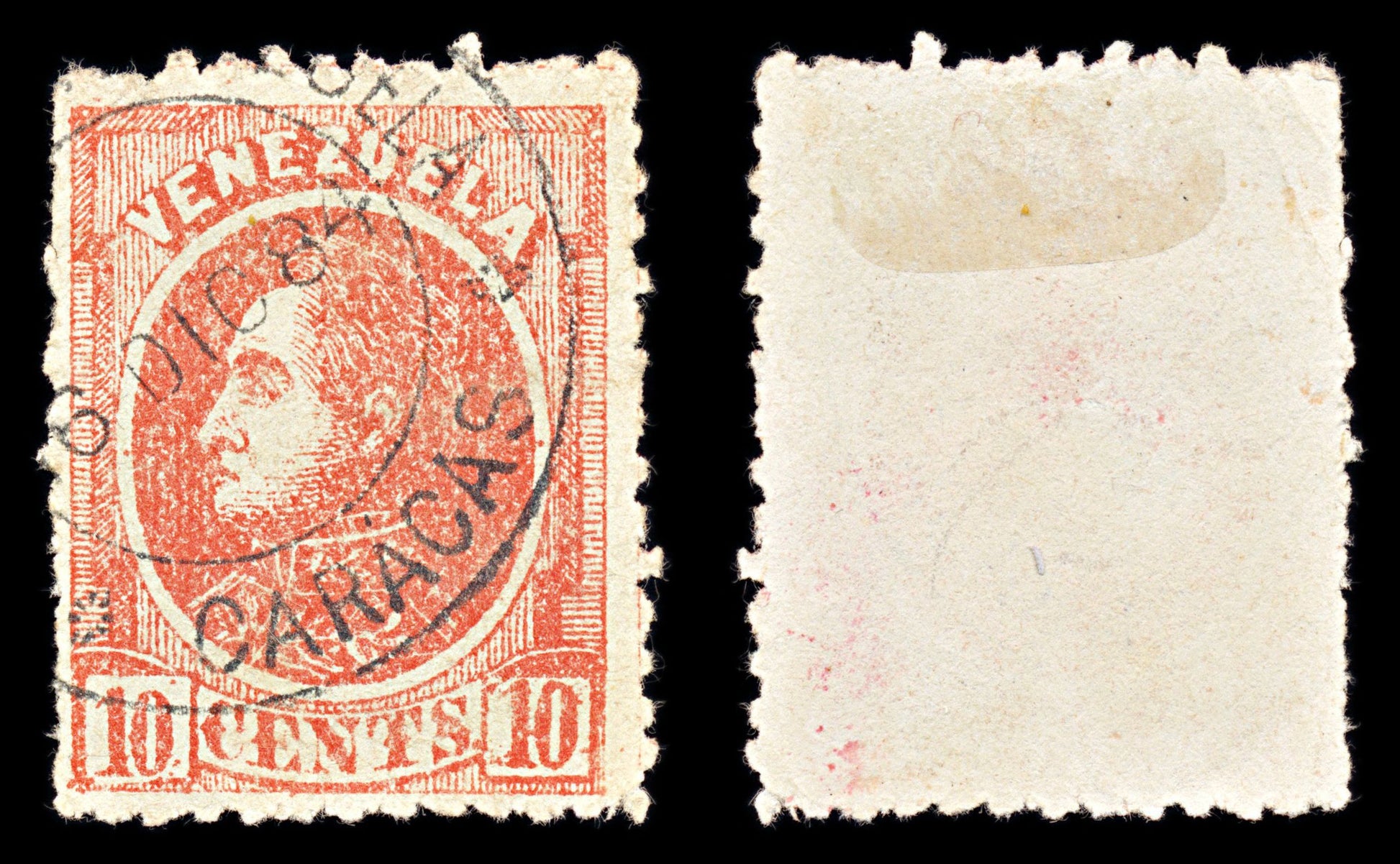 6793 Venezuela SG103 10C Red 1880. Sc#69 Mi 24x Used. C£17