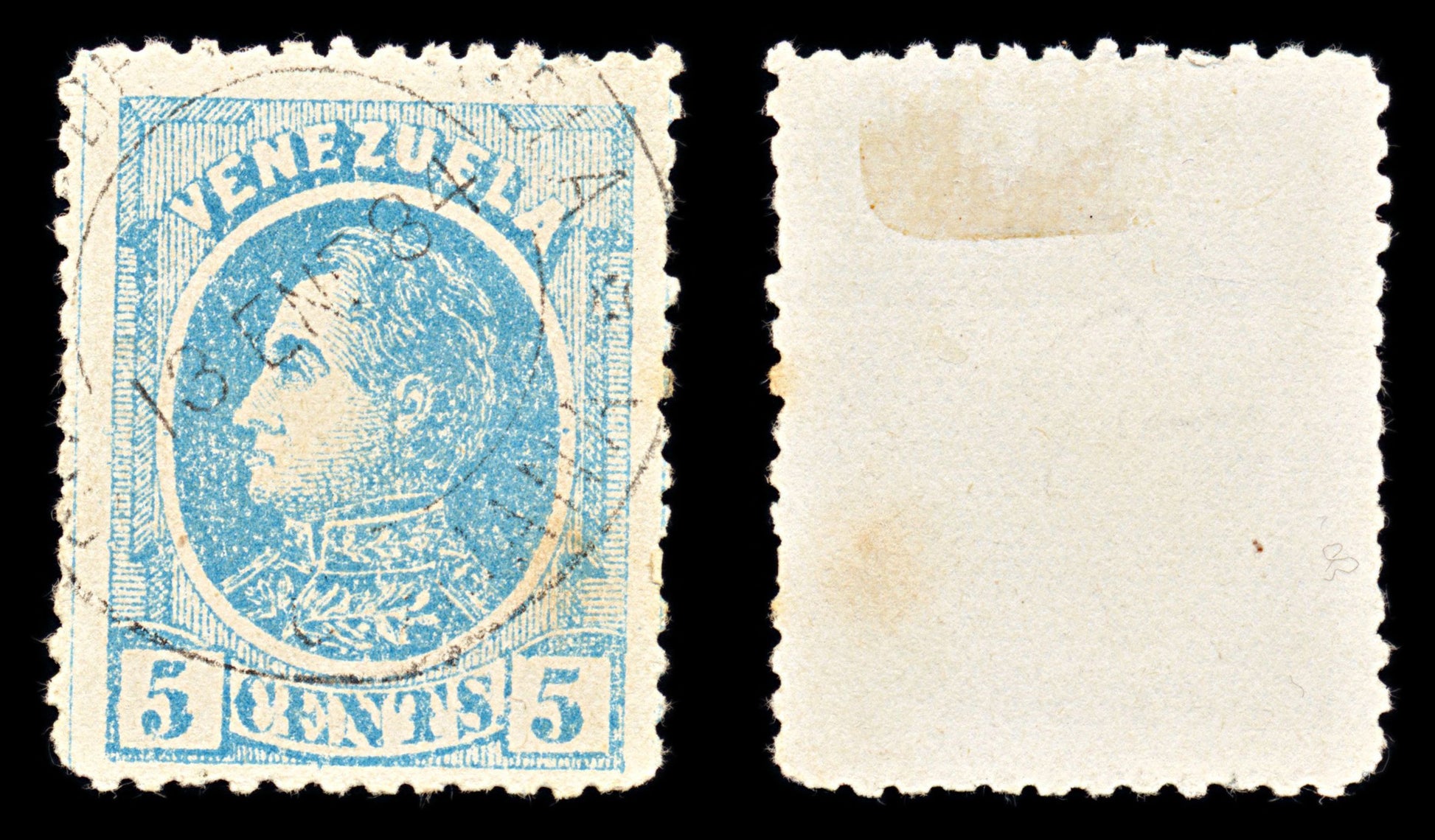 6794 Venezuela SG102 5 C Blue 1880. Sc#68 Mi 23x Used. C£10