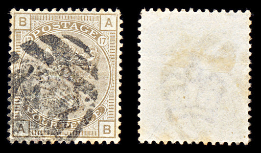 6814 GB SG160 4D Grey Brown. Plate 17 "AB" 1880. Sc#84 Mi 61 Used. C£80