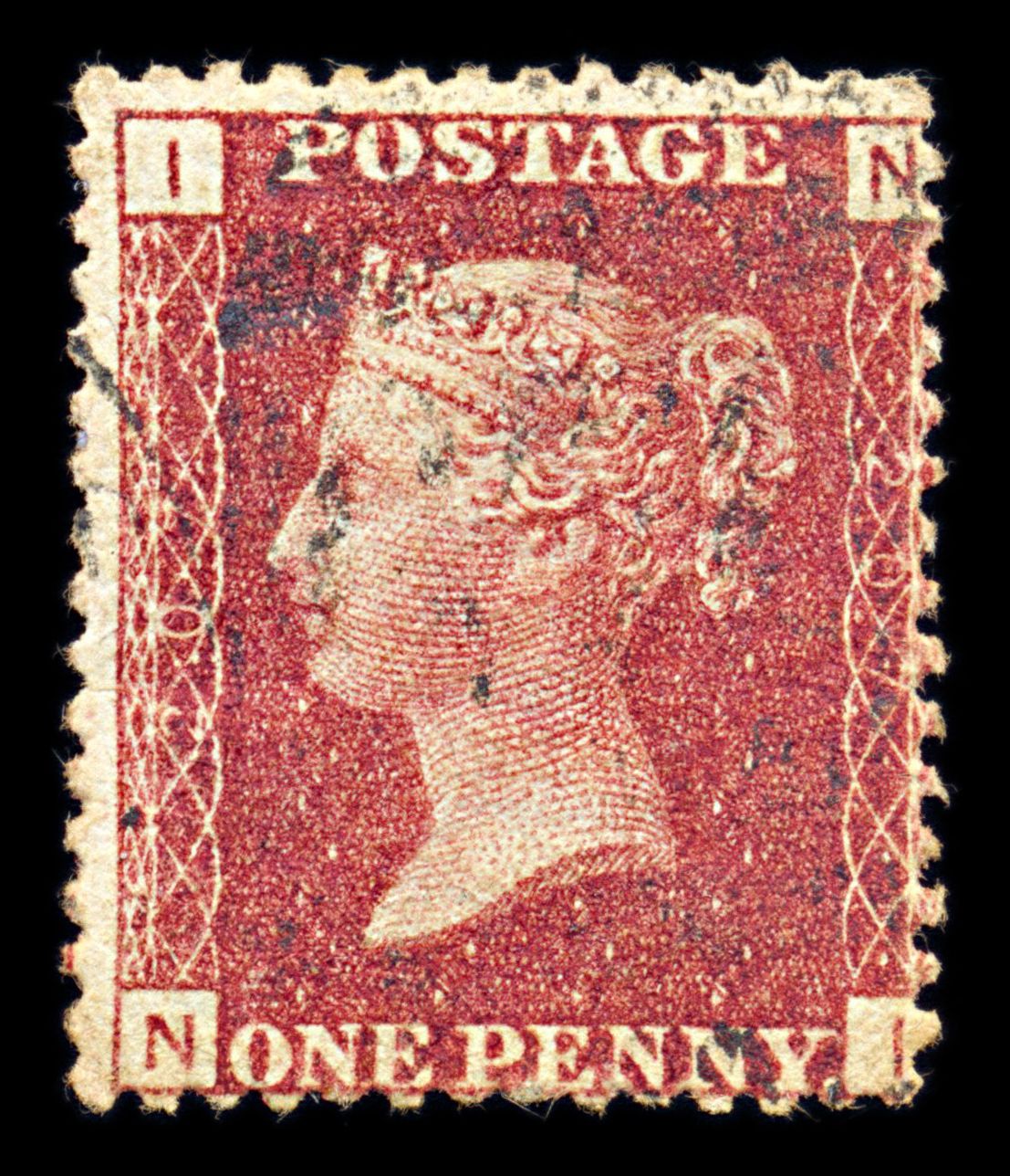 6833 GB SG43 1D Rose Red. Plate 207 "NI" 1877. Sc#33 Mi 16 Used. C£11