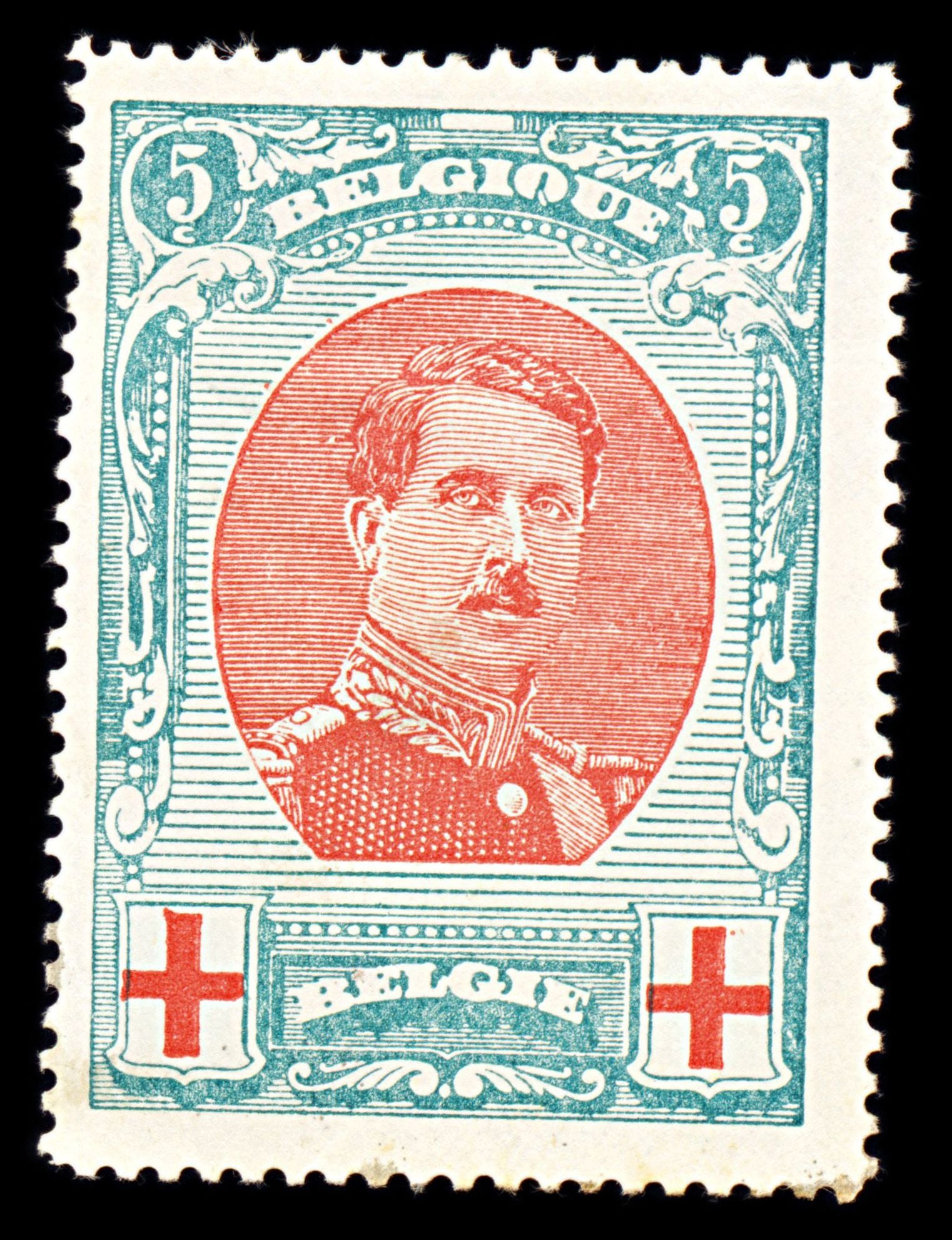 6835 Belgium SG157 5+5C Green & Red 1915. Sc#B31 Mi 110A Mint MH. C£13