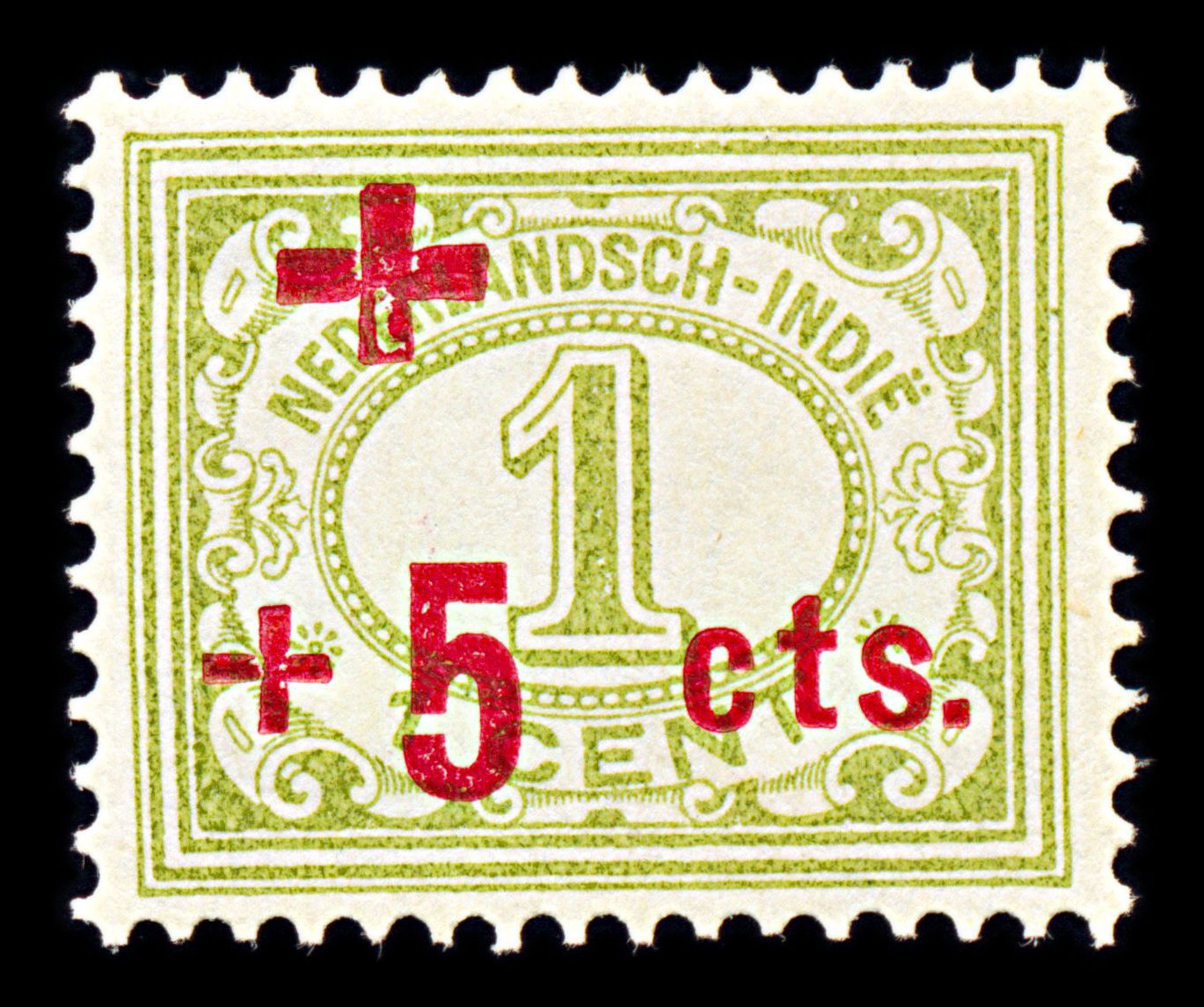 6840 Dutch East Indies SG243 1+5 Olive Green 1915. Sc#B1 Mi 125 Mint MH. C£10