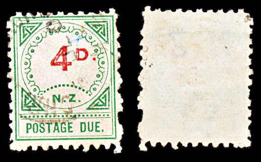 6847 New Zealand SG D16 4D Carmine & Green 1899. Used. C£21