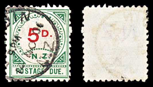 6848 New Zealand SG D6 5D Green & Red 1899. Sc#J6 Mi P6 Used. C£50