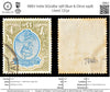 6867 India SG218w 15R Blue & Olive 1928. Used. C£32