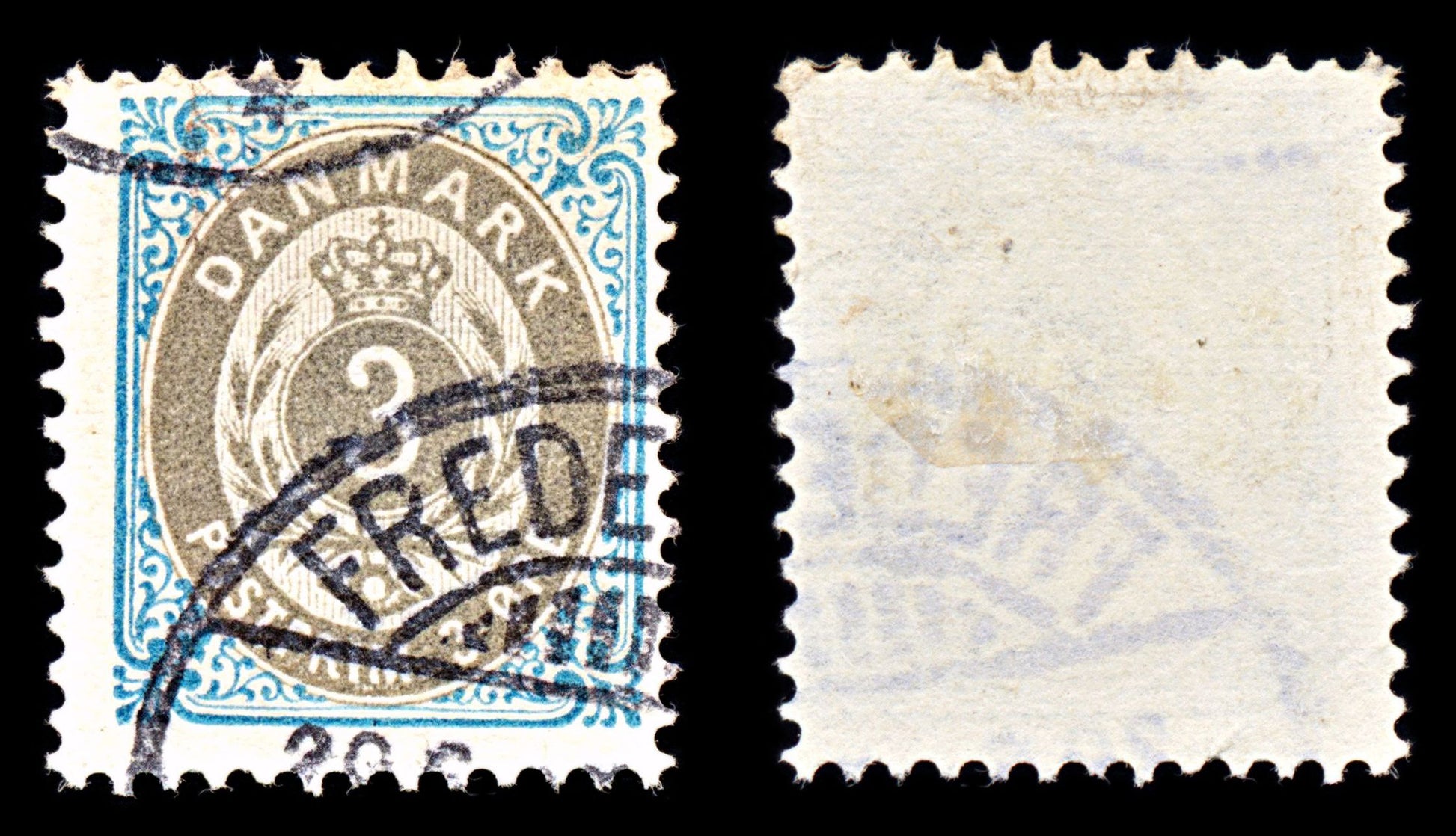 6874 Denmark SG50a 3ore Grey & Light Blue 1875. Sc#25c Mi 22IIYAb Used. C£65