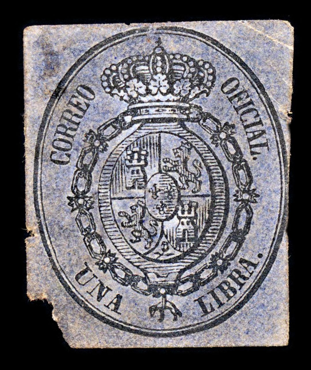 6875 Spain SG O53 1 Black 1855. Sc#O8 Mi D8a Used. C£25