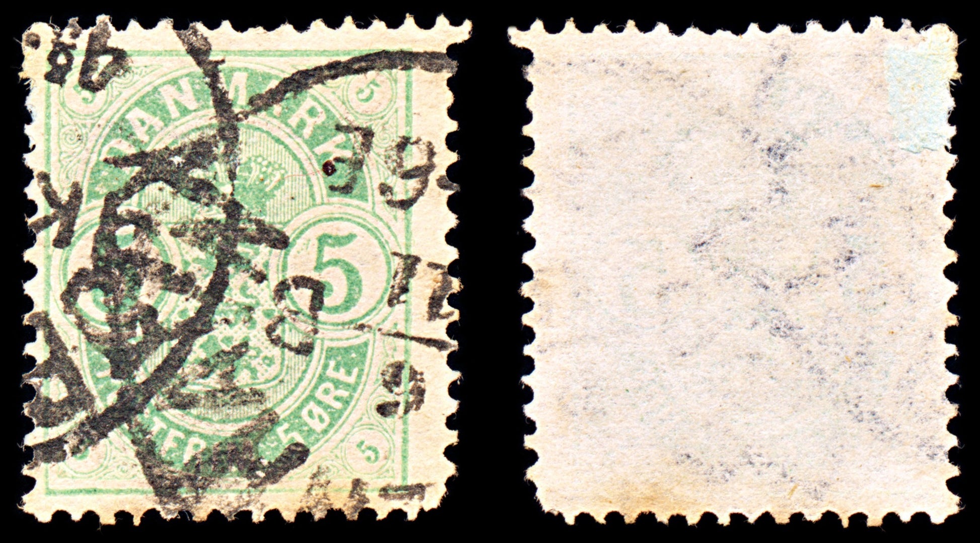 6898 Denmark SG88 5 Ore Green 1882. Sc#35 Mi 32 Used. C£75