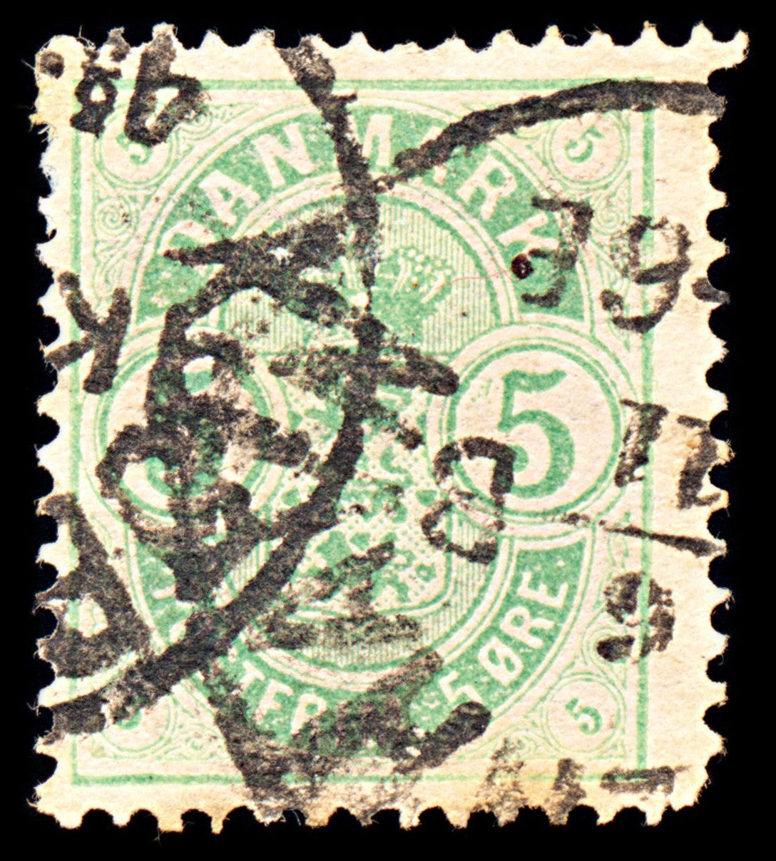 6898 Denmark SG88 5 Ore Green 1882. Sc#35 Mi 32 Used. C£75