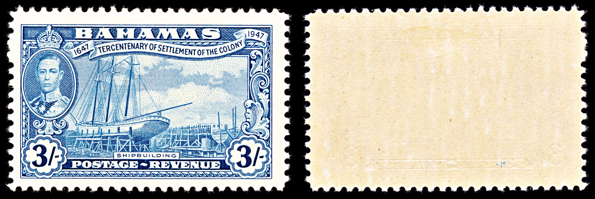 6919 Bahamas SG190 3S Blue 1948. Sc#144 Mi 149 Mint MVLH. C£13