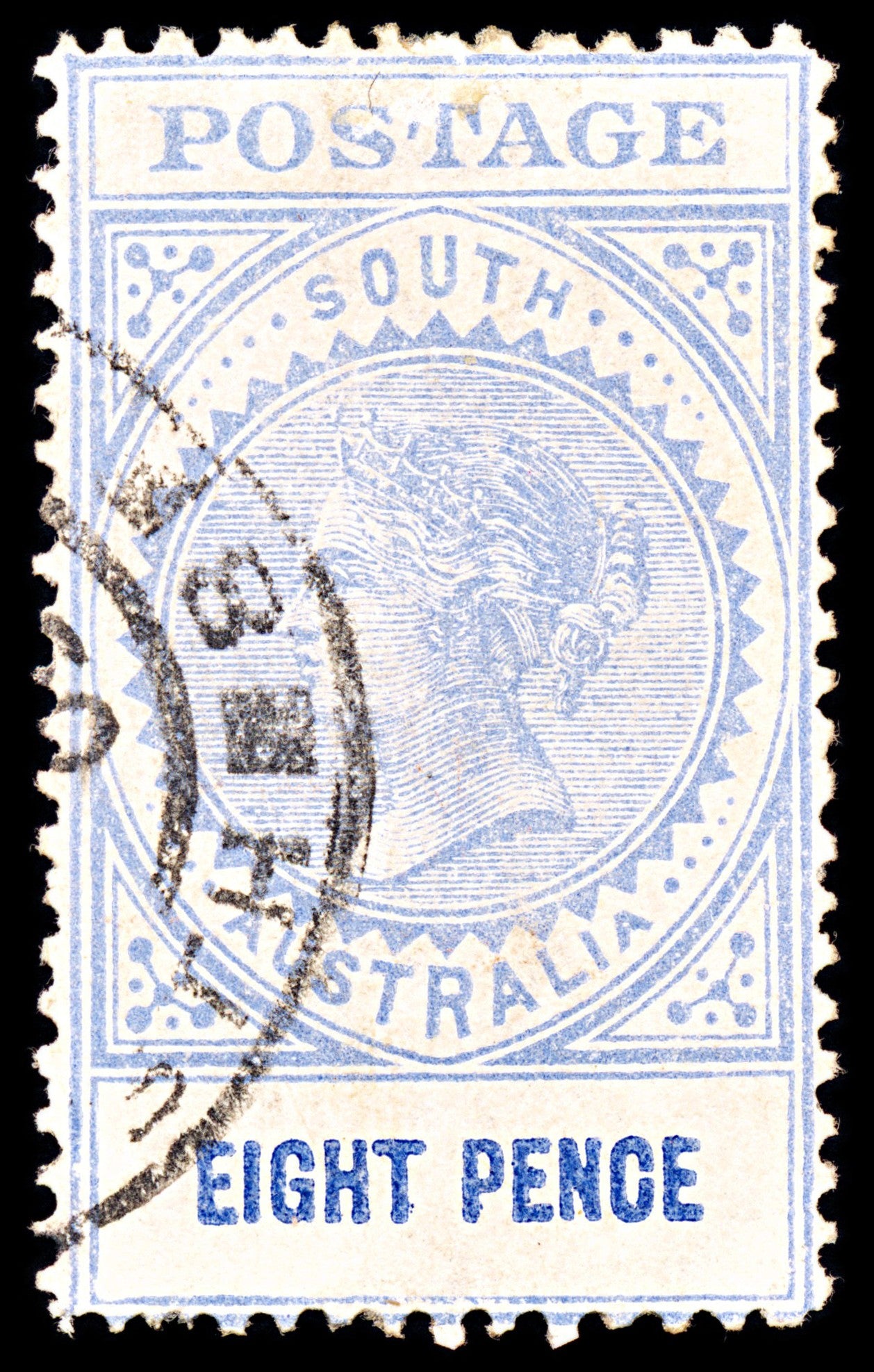 6933 South Australia SG301a 8D Ultramarine. Value Close 1909. Mi 115 Used. C£85