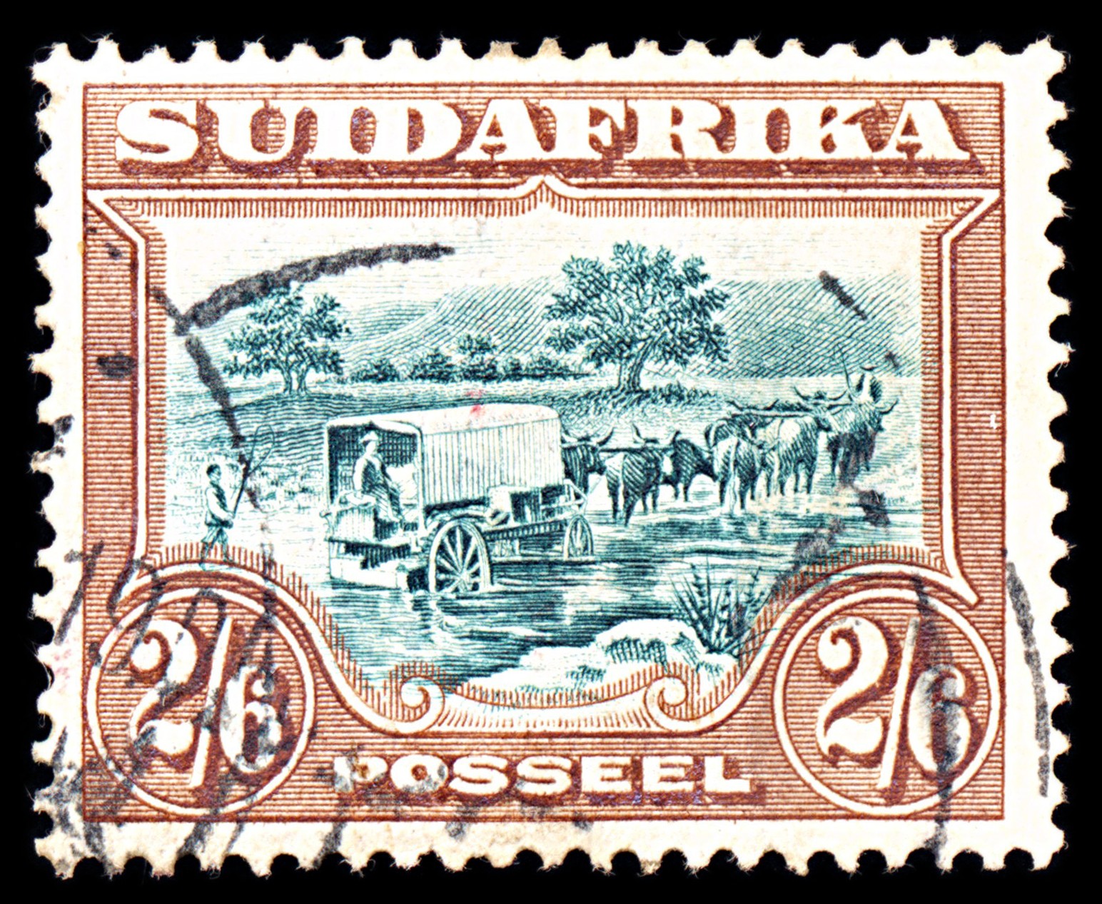 6937 South Africa SG(E) 2s6d Brown & Green 1930. Sc#30d Mi 37C Used. C£24