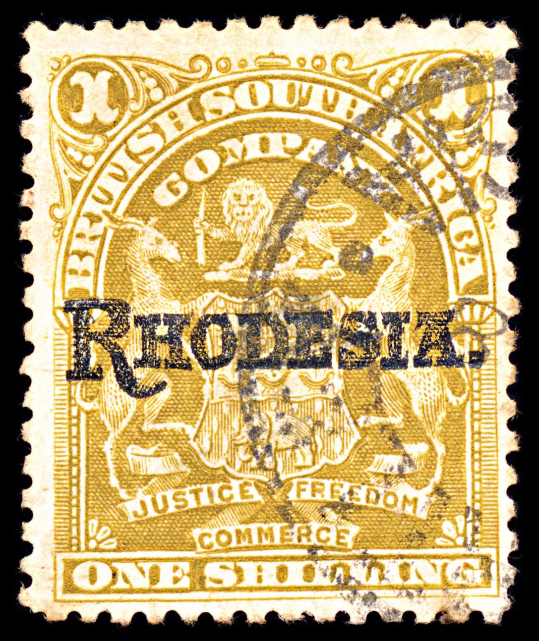 6939 Rhodesia SG107 1S Bistre 1909. Sc#92 Mi 89 Used. C£15