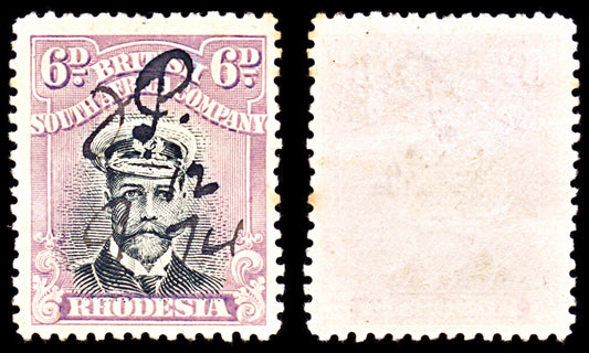 6940 Rhodesia SG228 6D Black & Mauve 1913. Mi 127II Used. C£9