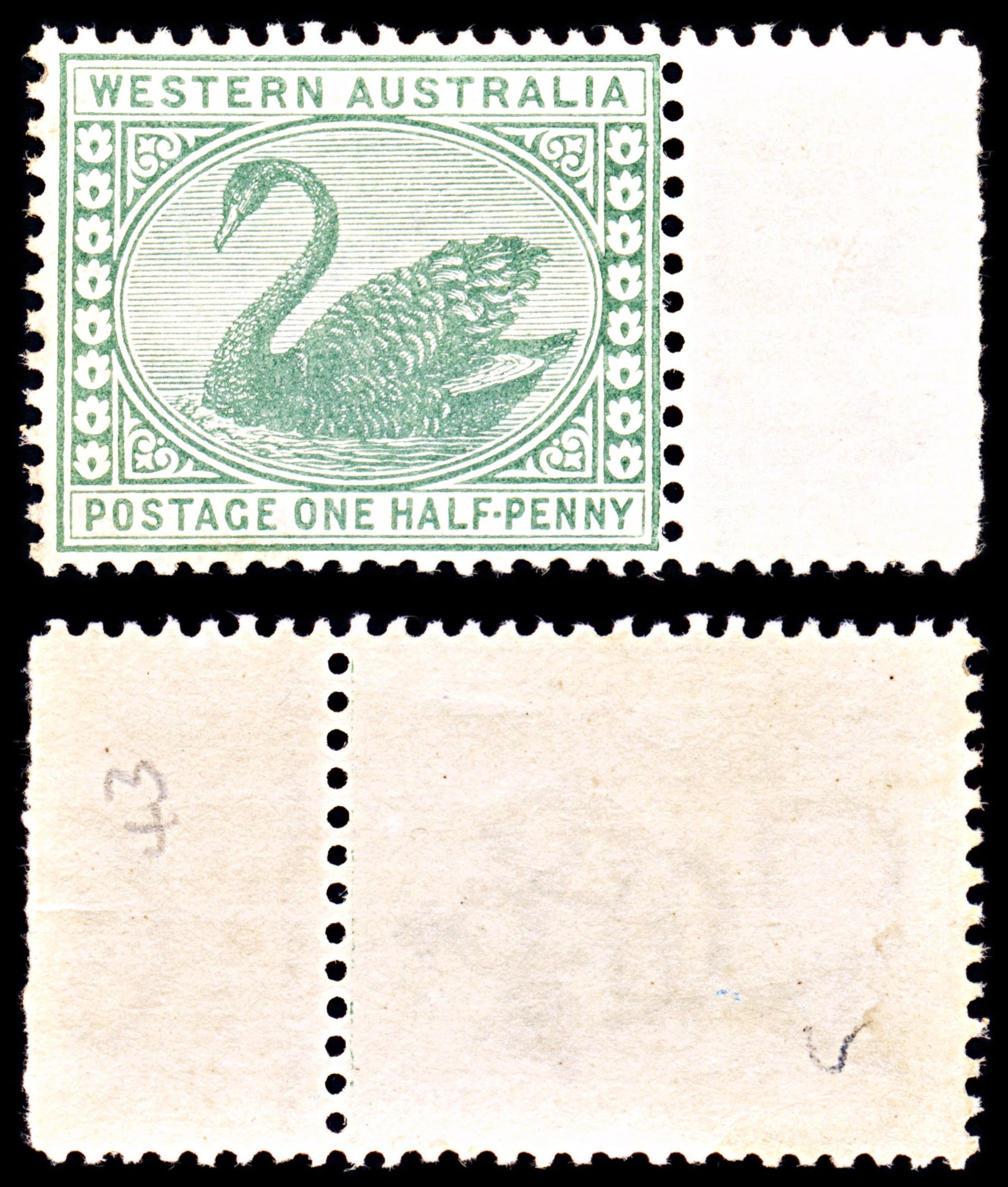 6952 Western Australia SG94a ½D Green 1885. Sc#58 Mi 30 Mint MNH. C£9