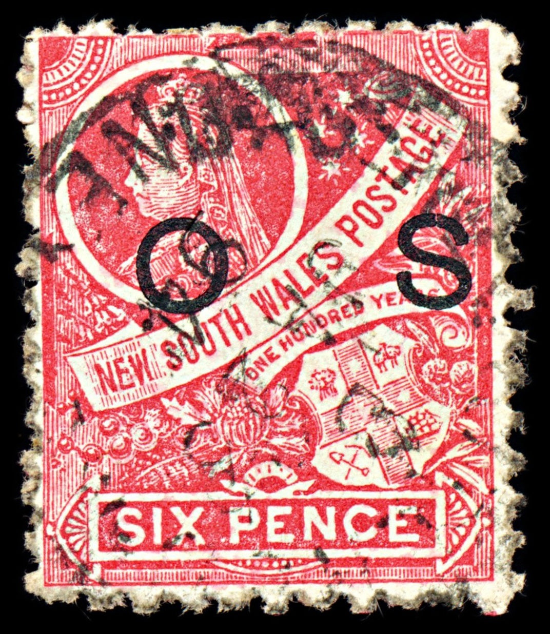 7010 New South Wales SG O42 6D Carmine 1889. Sc#O27 Mi D26 Used. C£11