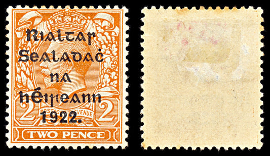 7013 Ireland SG29a 2d Orange 1922. Sc#22a Mi 15II/II Mint MH. C£22