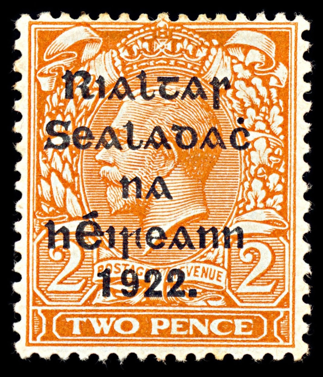 7013 Ireland SG29a 2d Orange 1922. Sc#22a Mi 15II/II Mint MH. C£22