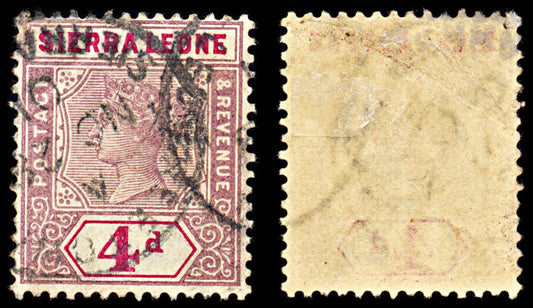 7031 Sierra Leone SG47 4D Carmine & Lilac 1896. Sc#40 Mi 30 Used. C£13