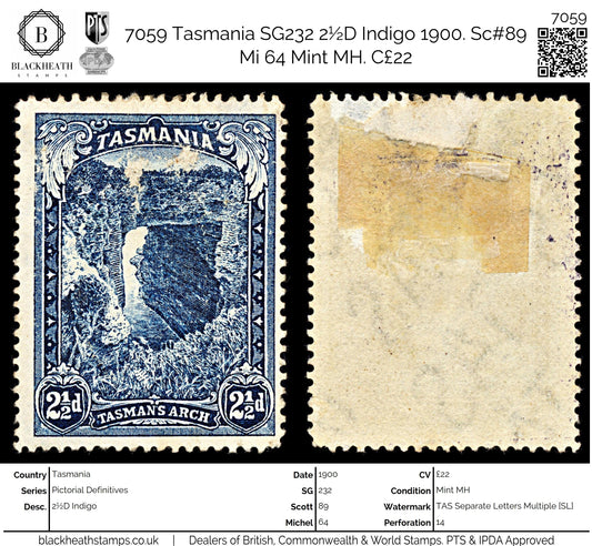 1117 Tasmania SG232 2½D Indigo 1900. Sc#89 Mi 64 Mint MH. C£22 (Copy) (Copy) (Copy) (Copy) (Copy) (Copy)