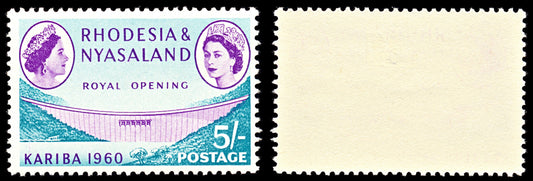 7114 Rhodesia and Nyasaland SG37 5S Green Blue & Lilac 1960. Sc#177 Mi 39 Mint MVLH. C£11