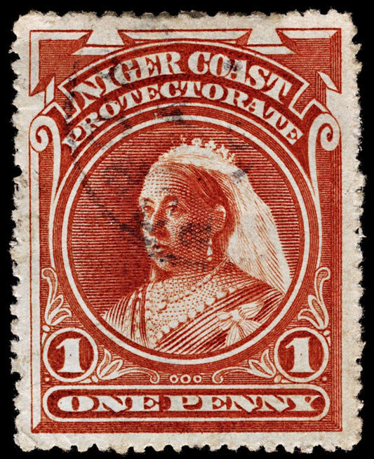 4222 Niger Coast Protectorate SG67 1d Red. P15½. 1897. Sc#56 Mi31 Fine Used. C£85