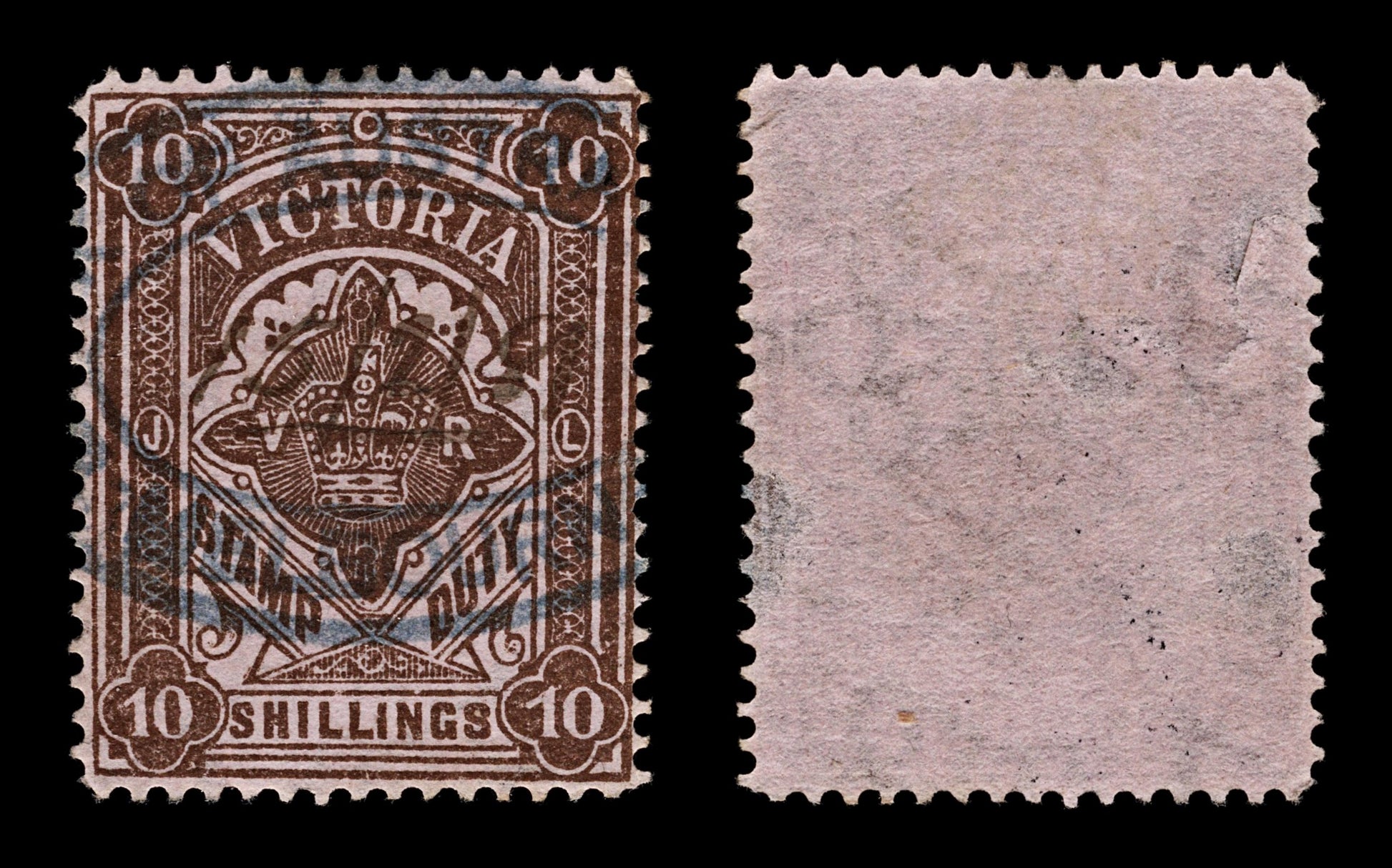 4235 Victoria SG261 10s Brown on Pink. Stamp Duty. 1884. Sc# AR45 Mi ST25 Fine Used. C£130