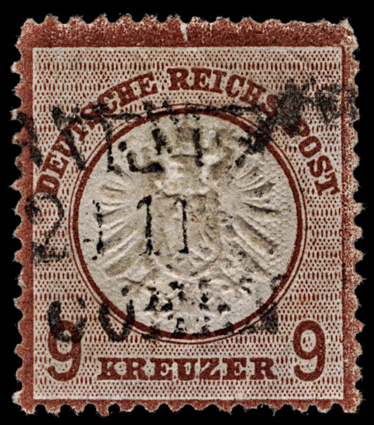 4258 Germany SG27a 9k Lilac Brown. 1872. Sc#25a Mi27b Good Used. C£700