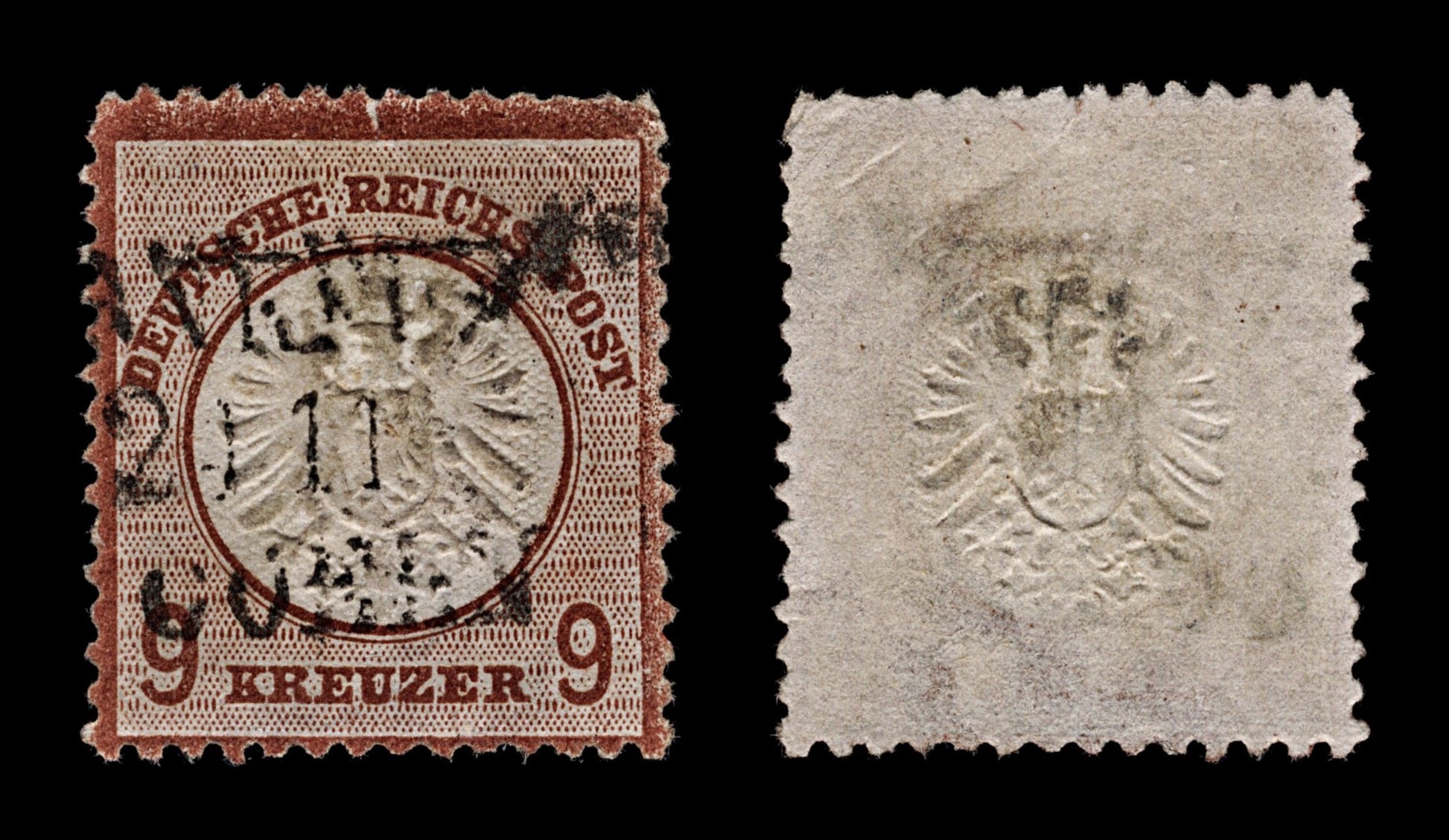 4258 Germany SG27a 9k Lilac Brown. 1872. Sc#25a Mi27b Good Used. C£700