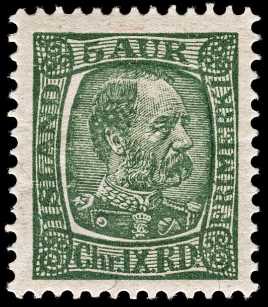 4271 Iceland SG45 5 Aur Green. 1902. Sc#36 Mi37 MM Mint. C£90