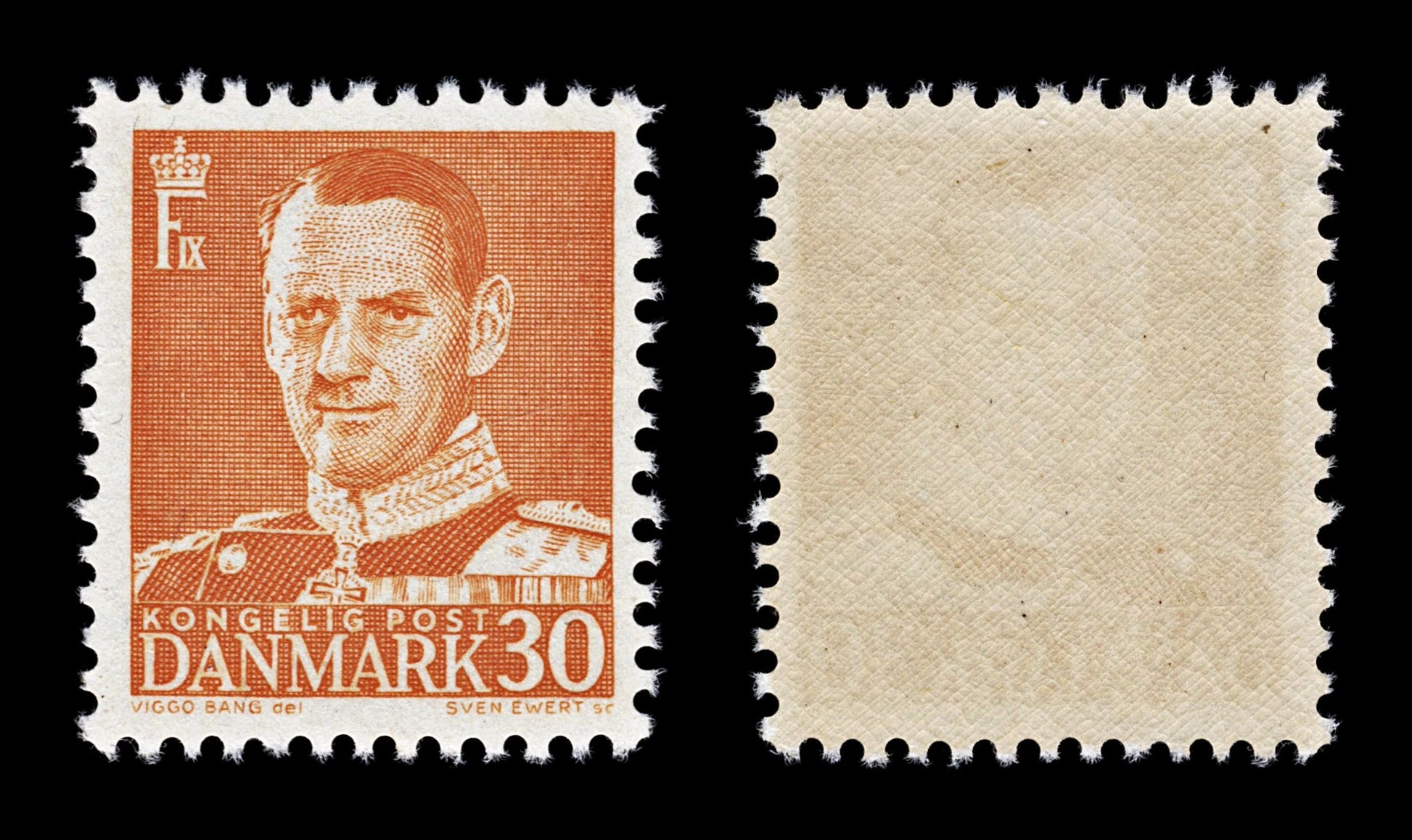 4307 Denmark SG363a 30 Ore Orange. 1950. Sc#309a Mi308III MNH Mint. C£11