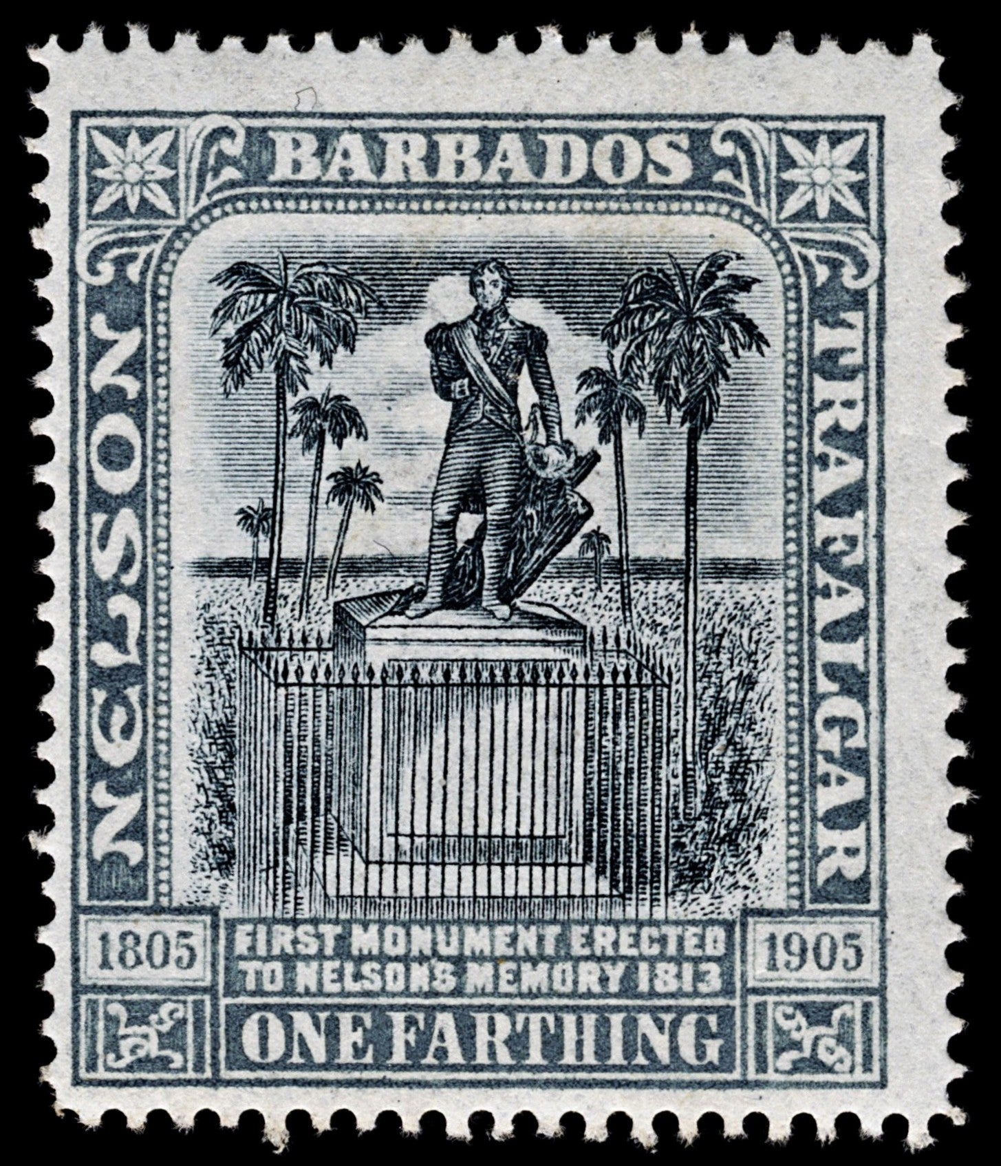 4357 Barbados SG145 1 Farthing. Black & Grey. 1906. Sc#102 Mi69 MNH Mint. C£15