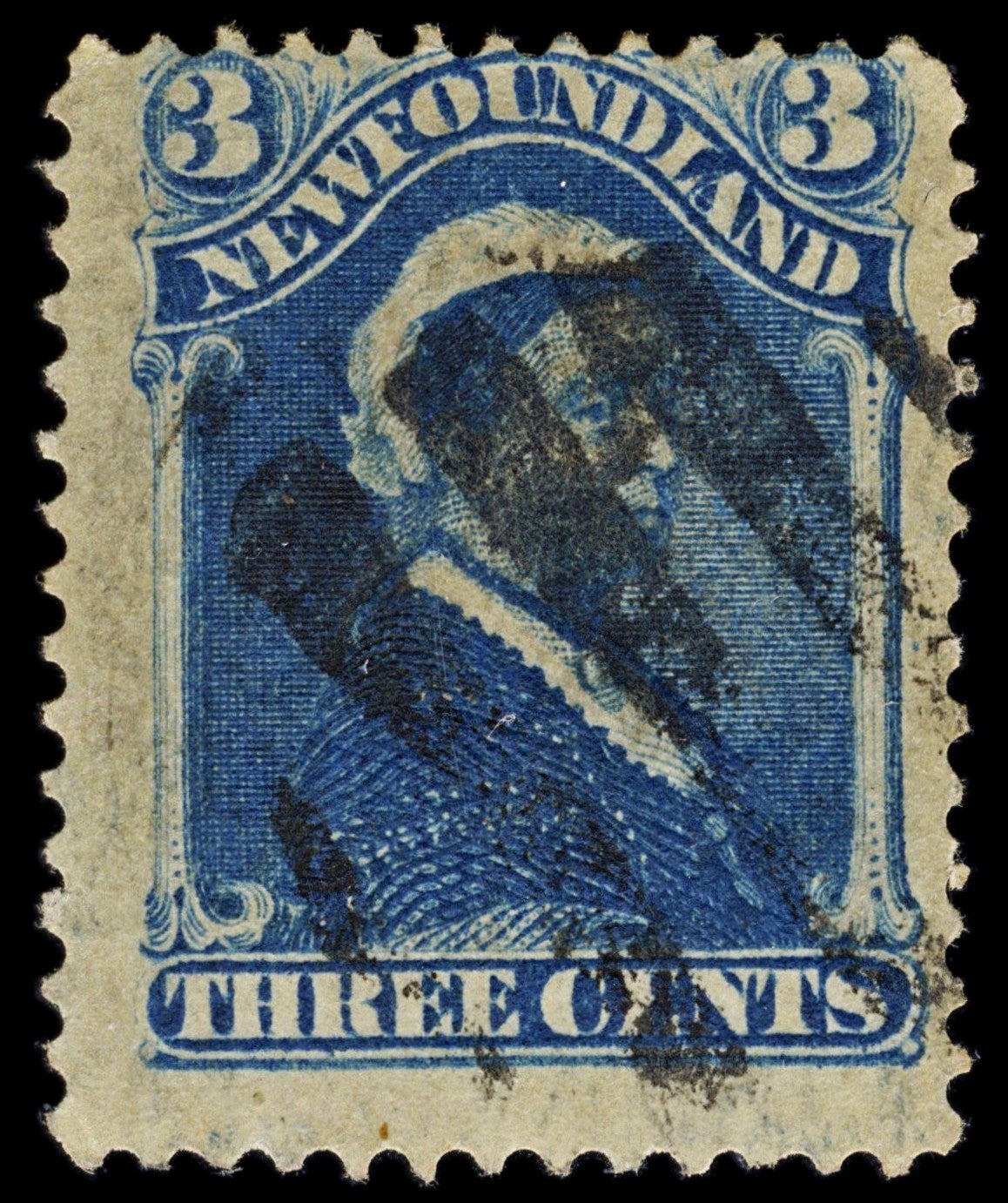 4404 Newfoundland SG65 3c Deep Blue. P12. 1896. Sc#49b Mi33c Fine Used. C£30