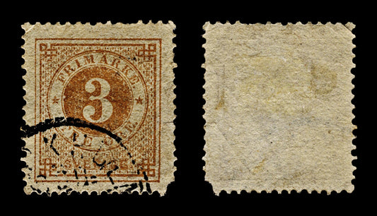 4423 Sweden SG16 3 Ore Brown. 1872. Sc#17 Mi17A Minor Faults. C£25