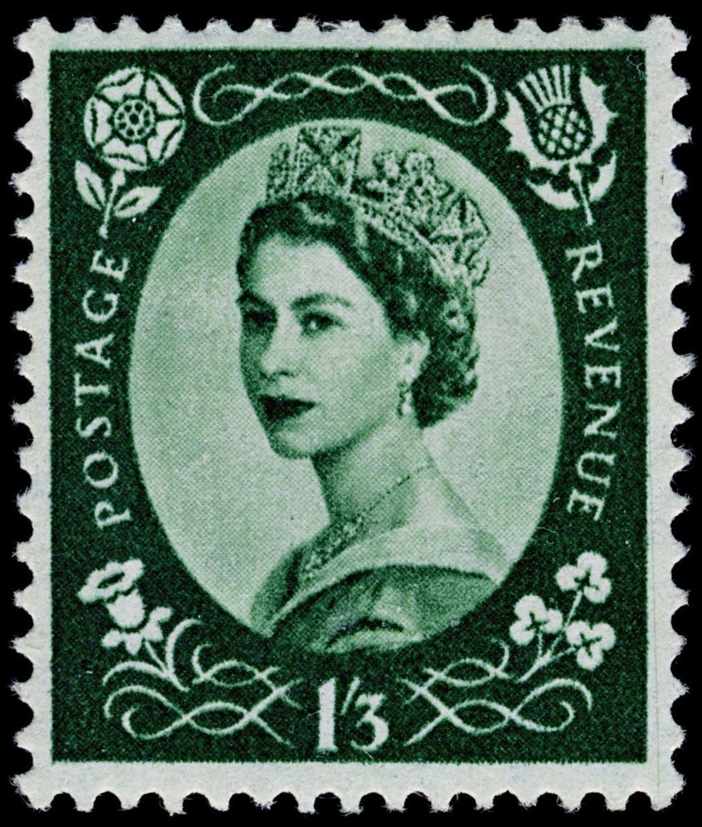 4476 GB SG555 1s3d Green. St. Ed's Crown Watermark. Spec S142. 1956. Sc#332 Mi297 MNH Mint. C£30