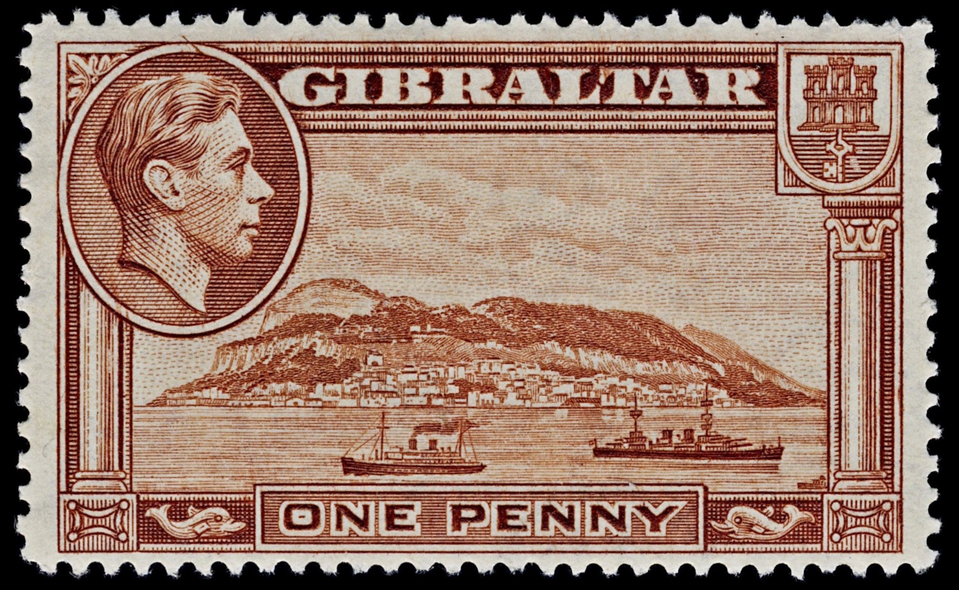 4487 Gibraltar SG122 2d Yellow-Brown. P14. 13989. Sc#108a Mi108B LMM Mint. C£30