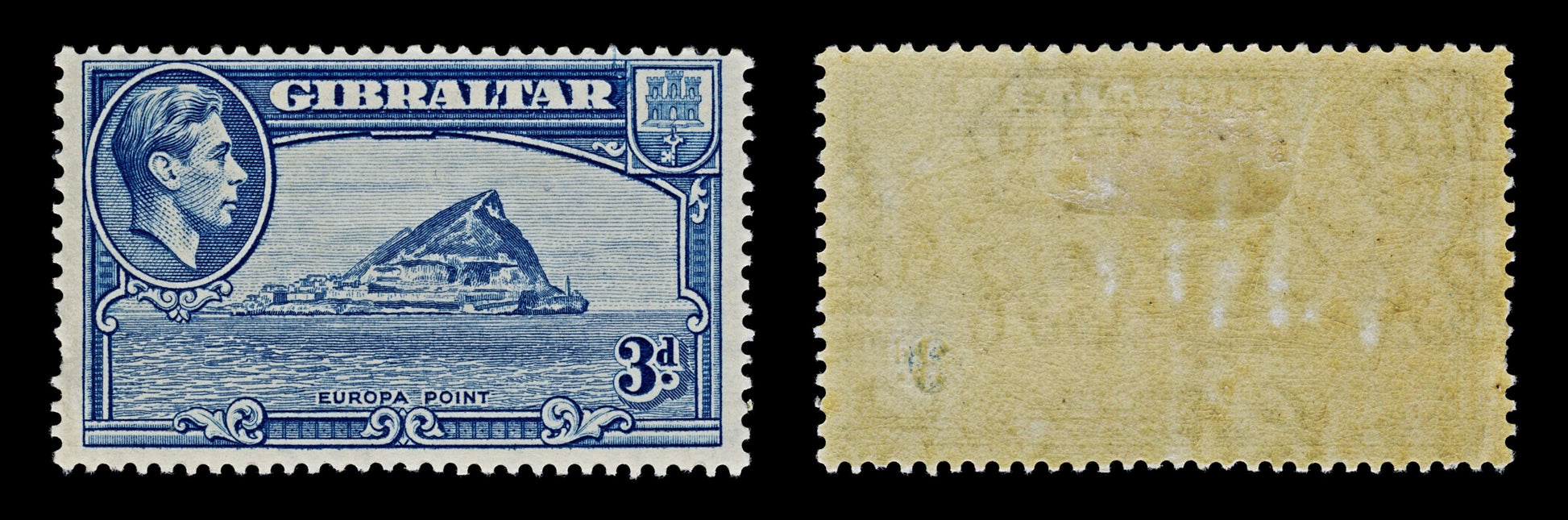 4490 Gibraltar SG125 3d Light Blue. P13½. 1938. Sc#111b Mi111C LMM Mint. C£45