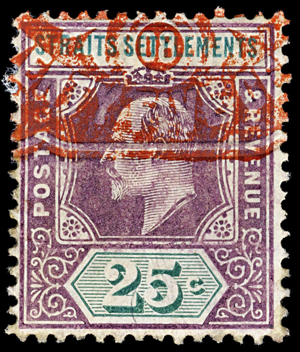 4708 Straits Settlements SG133b 25c Purple & Green. 1905. Sc#117 Mi102 Used. C£48