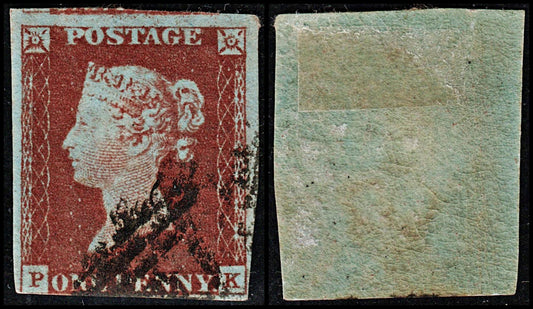 3673 GB 1d Red 1842. SG8 Sc3 Mi3. Spec BS16 Plate 27. "PK". 3½ Margins. c£60