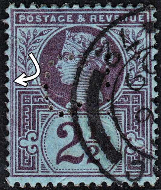 3711 GB 2½d Purple 1887. SG201 Sc114 Mi89. Split Left Frame Spec K31i (R 1/10). Fine. c£45