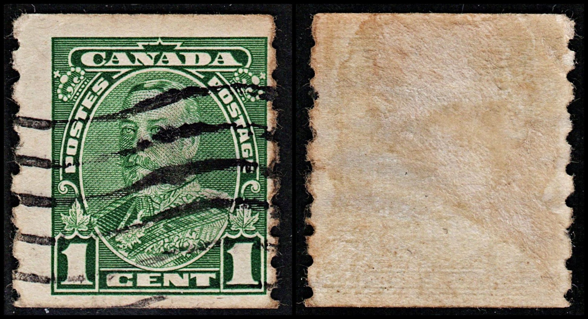 3717 CANADA 1c Green 1912. SG219 Sc125 Mi92aD. Coil Stamp. Fine. c£8