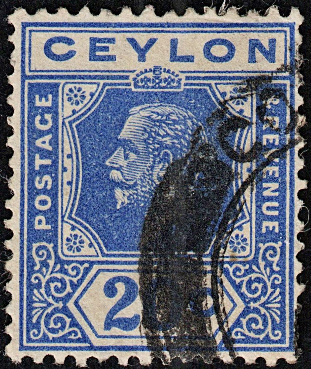 3718 CEYLON 20c Bright blue 1922. SG350 Sc237a. Die I. Fine. c£6