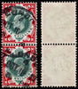 3737 GB 1s Carmine,Dull green 1905. SG257a Mi114Ixa. Vertical Pair. Fine. c£80